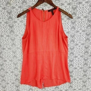 BCBGMaxAzria Tank Top Scoop neck Slit Back Chiffon S